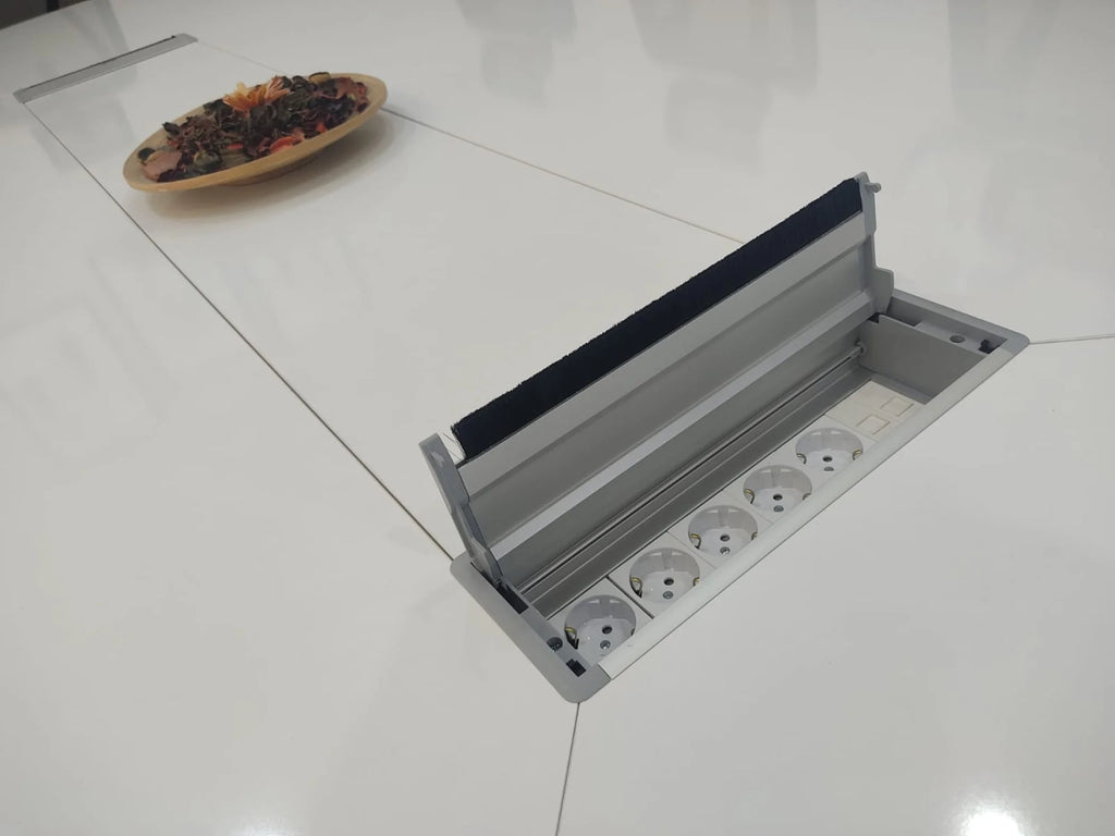Büyük Oval Toplantı Masası Beyaz ISTANBUL