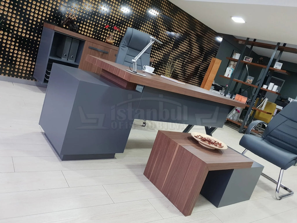 İstanbul Ofis Makam Takımı Captiva - V.Ceviz Antrasit ISTANBUL