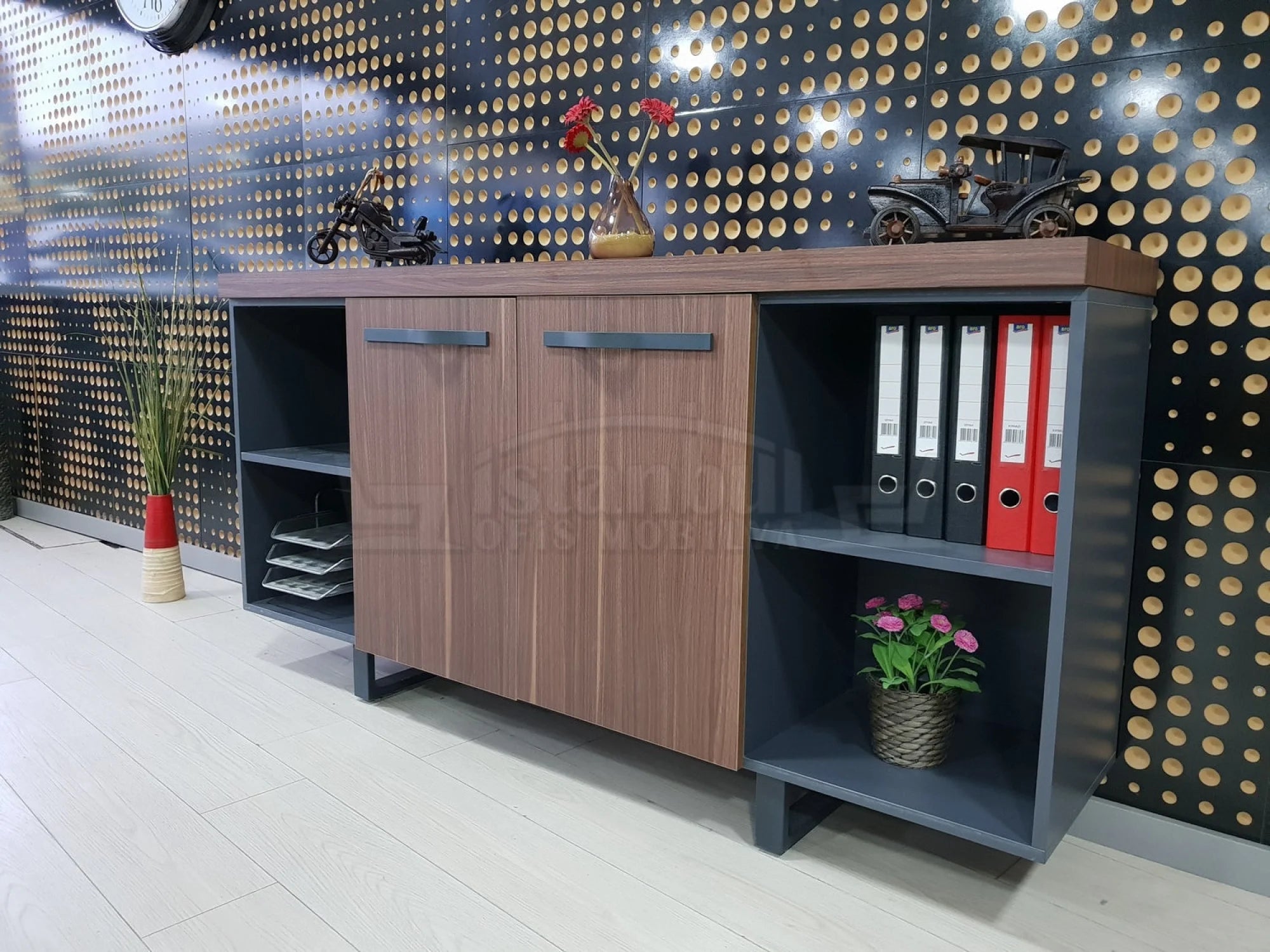 İstanbul Ofis Makam Takımı Captiva - V.Ceviz Antrasit ISTANBUL