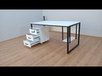 Zelinda White Pedestal Desk