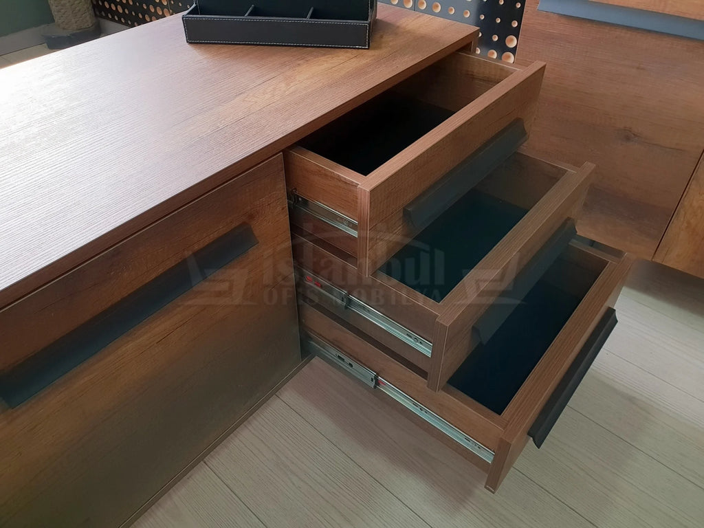 S Class Makam Masası Etejer Dolaplı Barok Siyah ISTANBUL-TSI