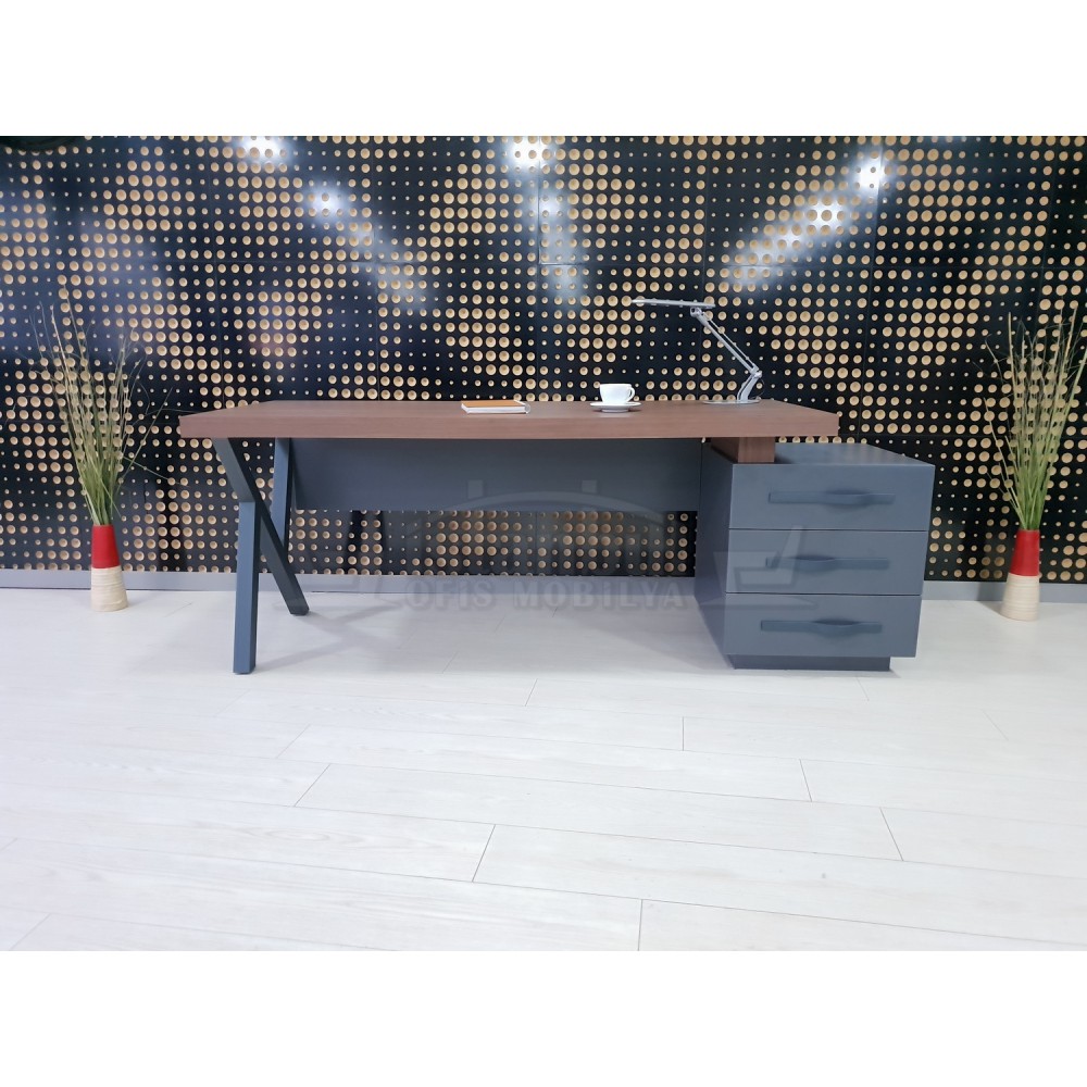 Istanbul Office Executive Office Canberra - Anthracite Walnut