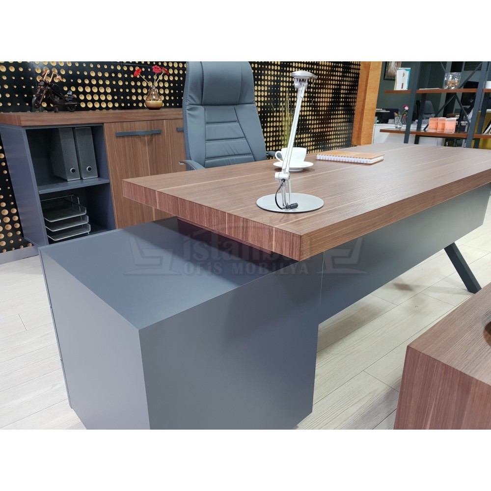 Istanbul Office Executive Office Canberra - Anthracite Walnut