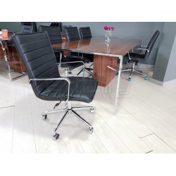 Apple Great Meeting Table High Gloss Walnut Chrome