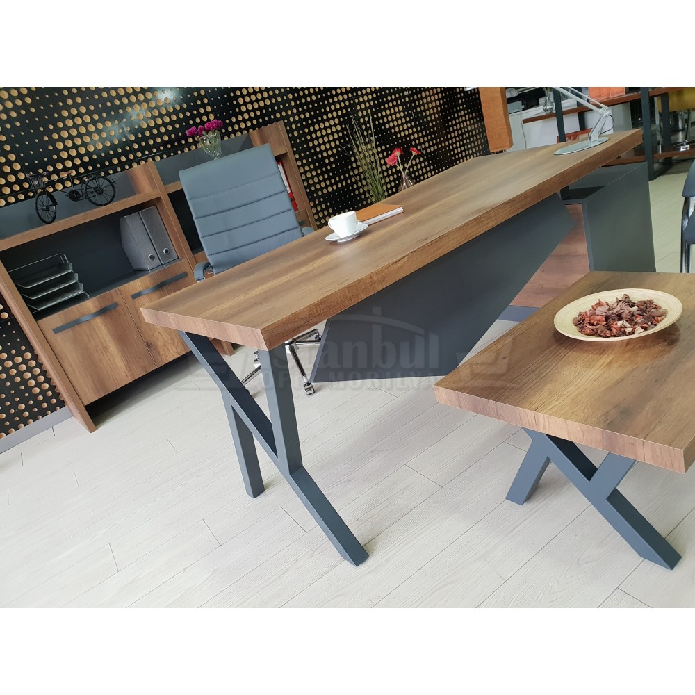 Istanbul Office Manager Table Elegant - Baroque Anthracite
