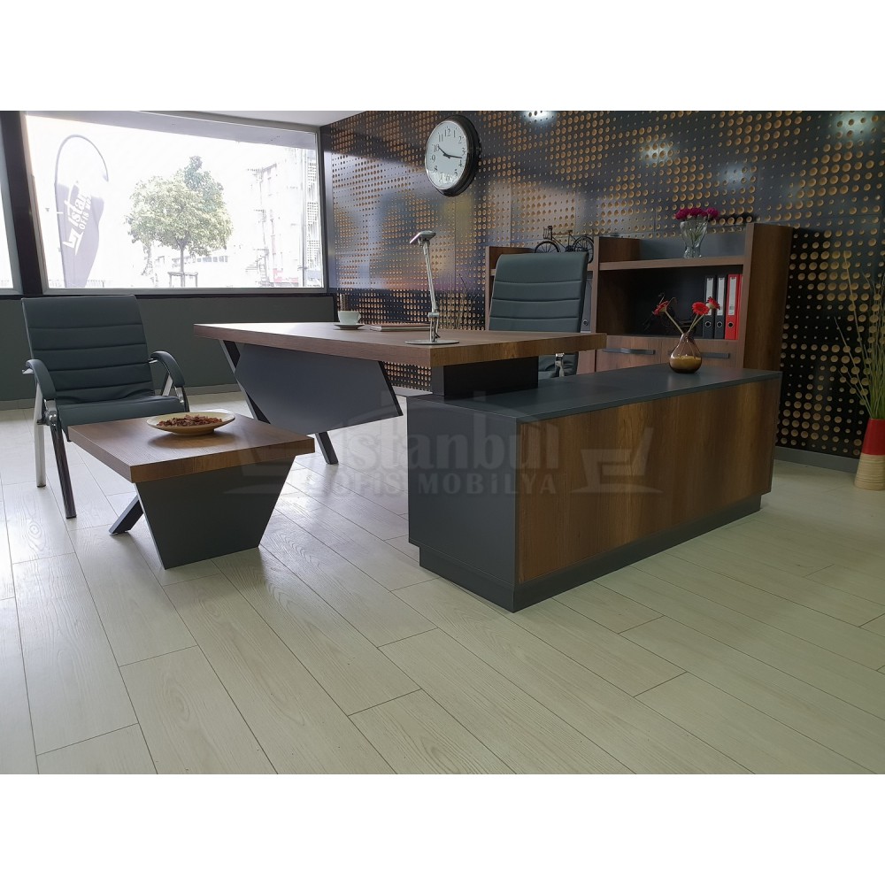 Istanbul Office Manager Table Elegant - Baroque Anthracite