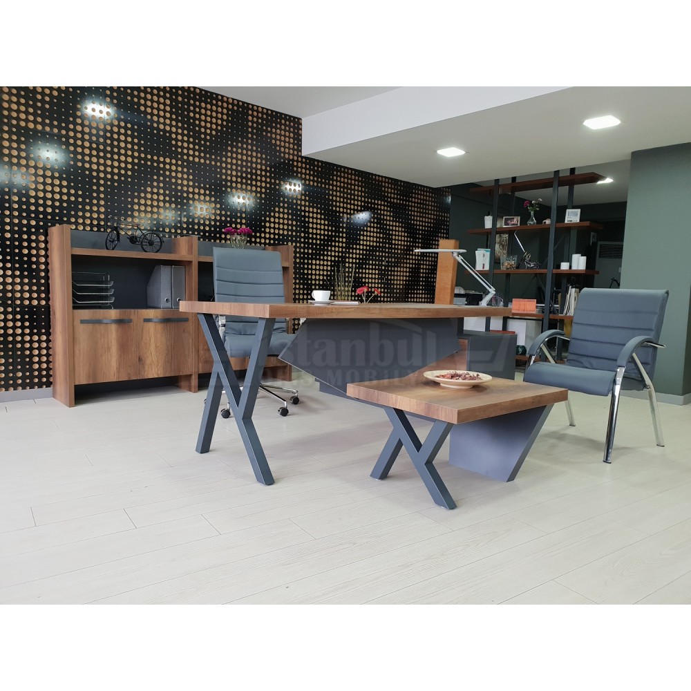 Istanbul Office Manager Table Elegant - Baroque Anthracite