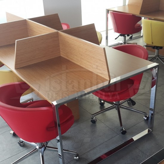 Apple for six person Multiple Workstation Desk