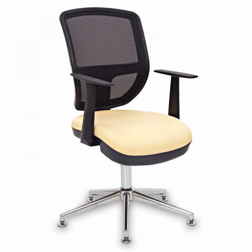 Luna guest chair with chrome star feet