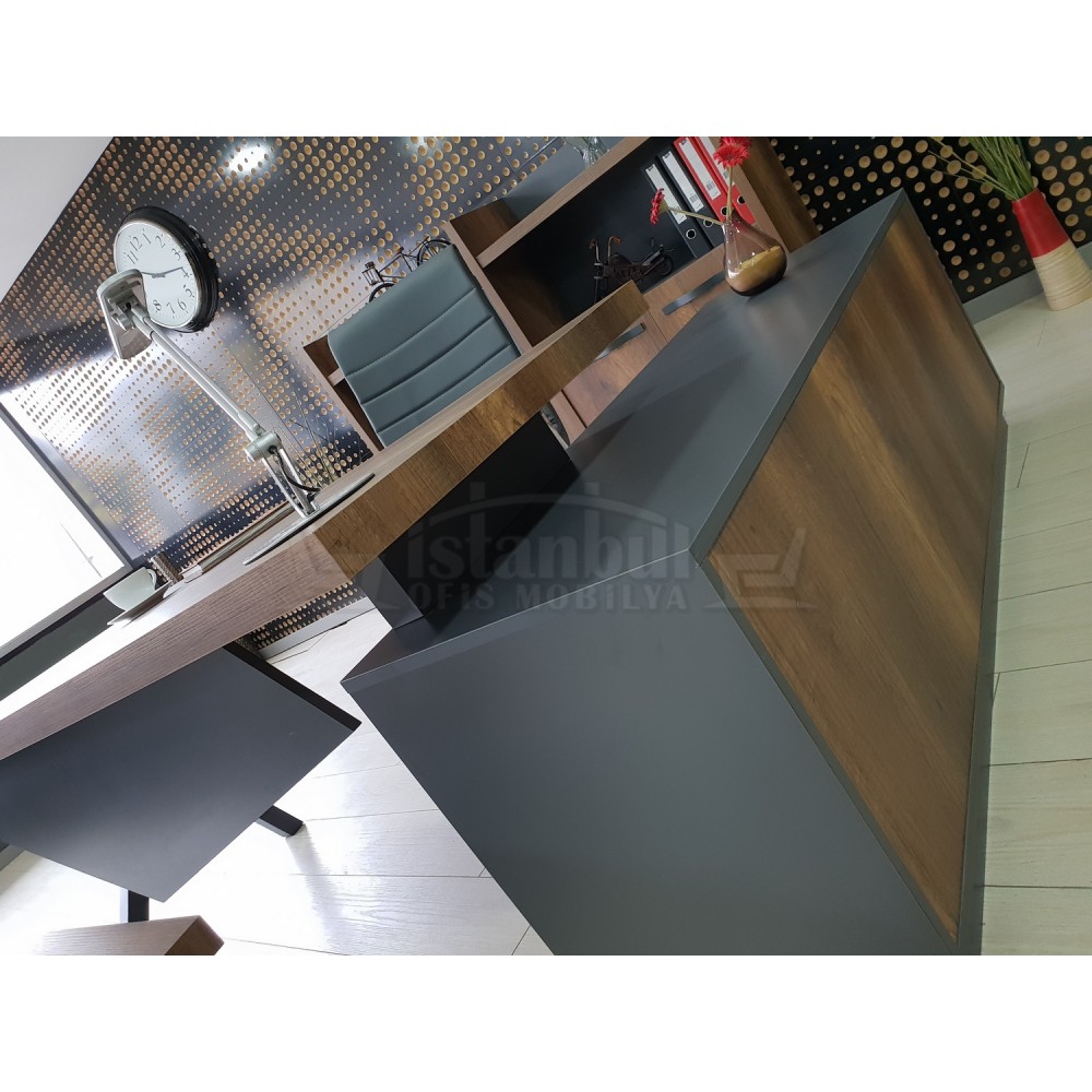 Elegant Executive Board Shelf Cabinet Baroque Anthracite