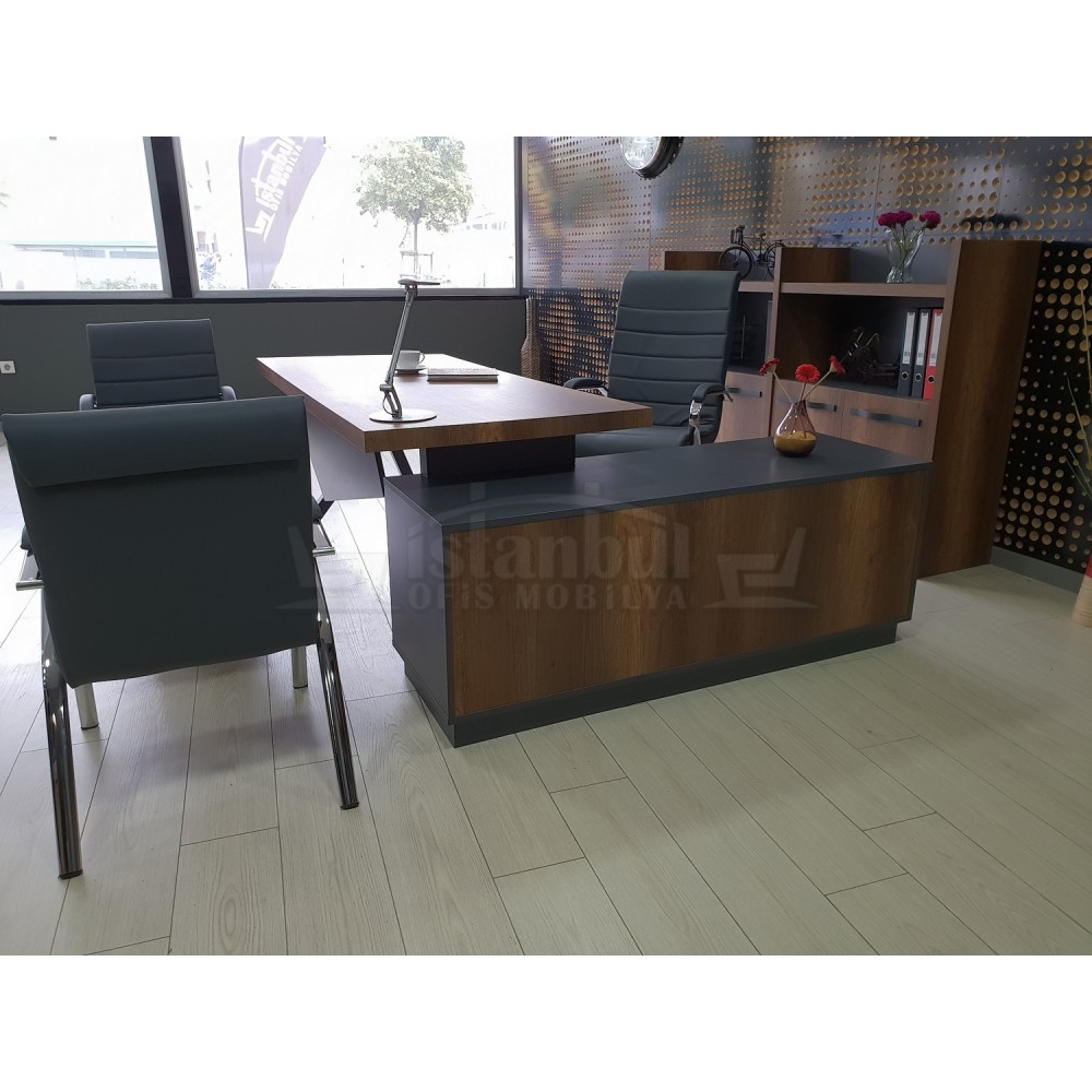 Elegant Executive Board Shelf Cabinet Baroque Anthracite