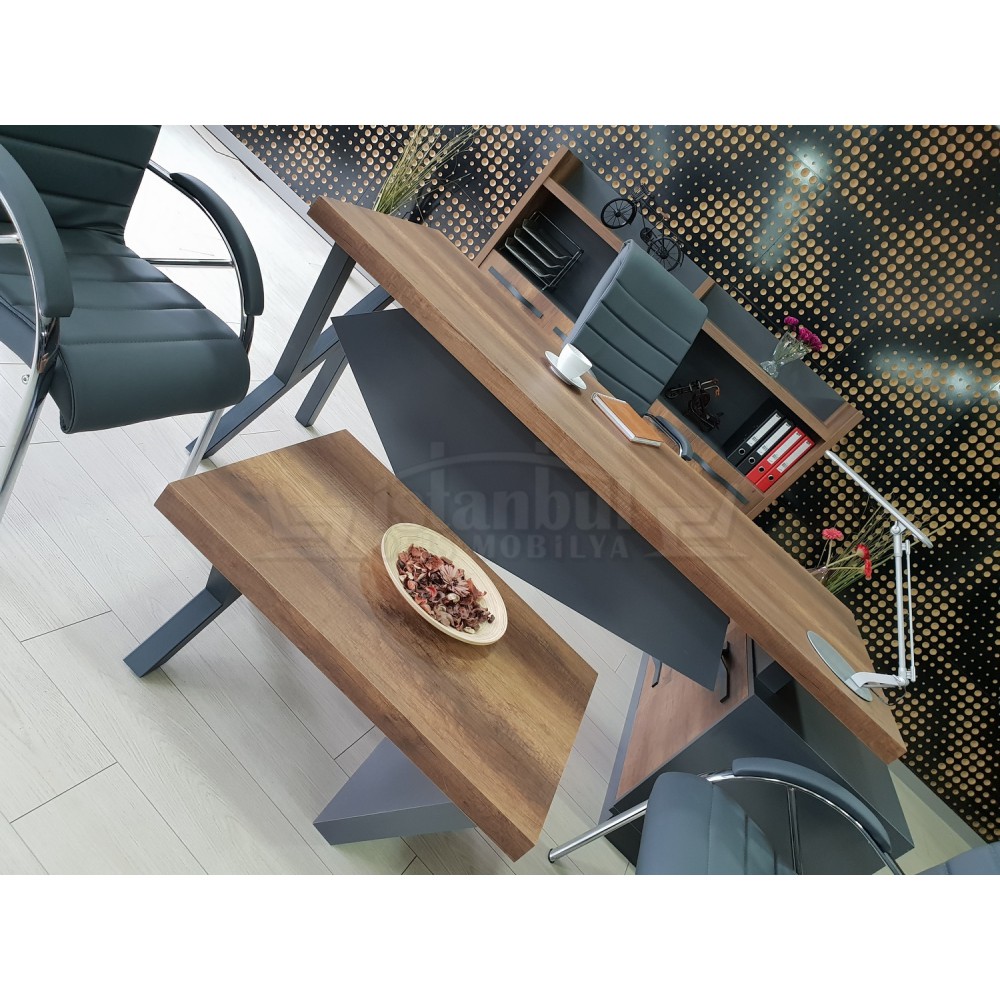 Elegant Executive Board Shelf Cabinet Baroque Anthracite