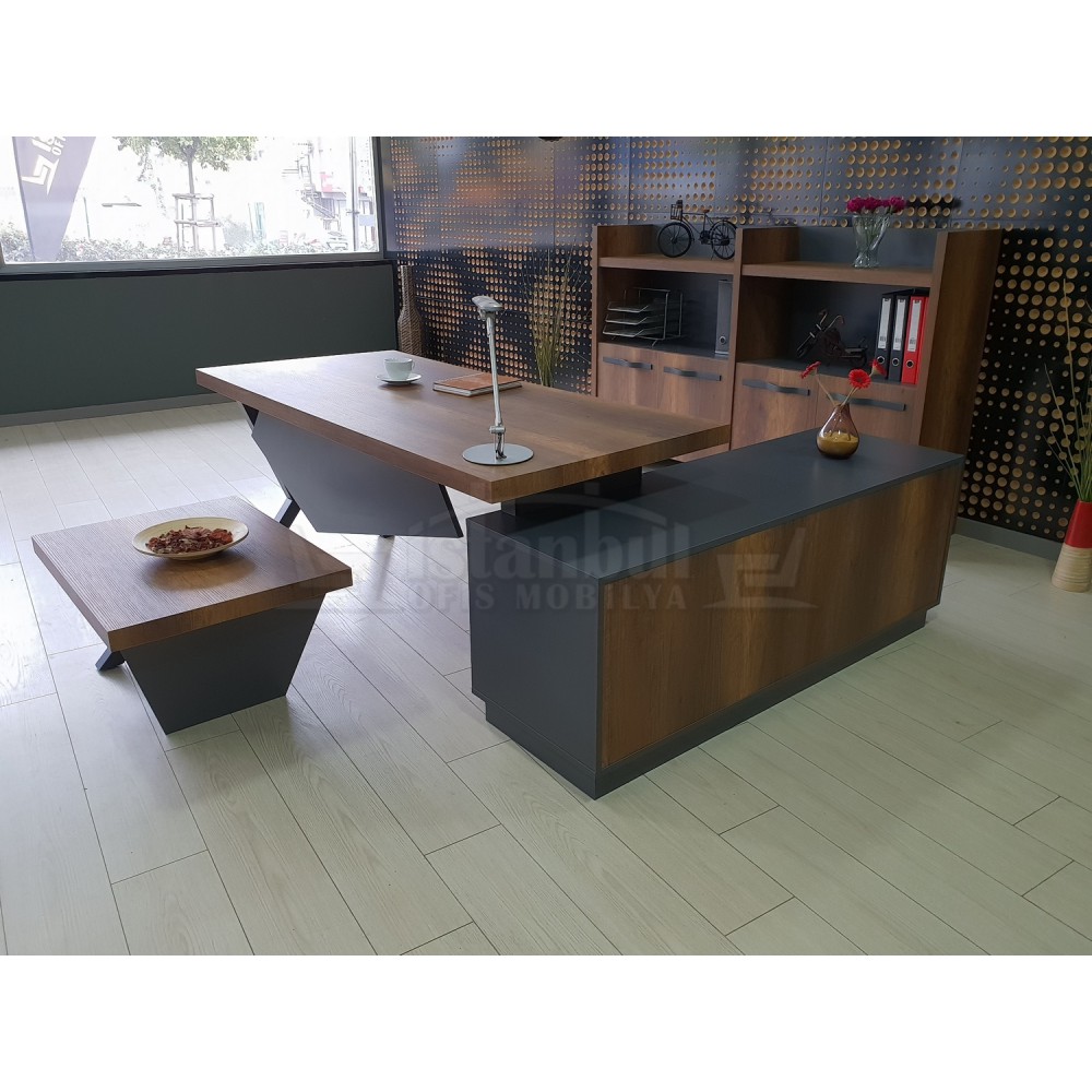 Elegant Executive Board Shelf Cabinet Baroque Anthracite