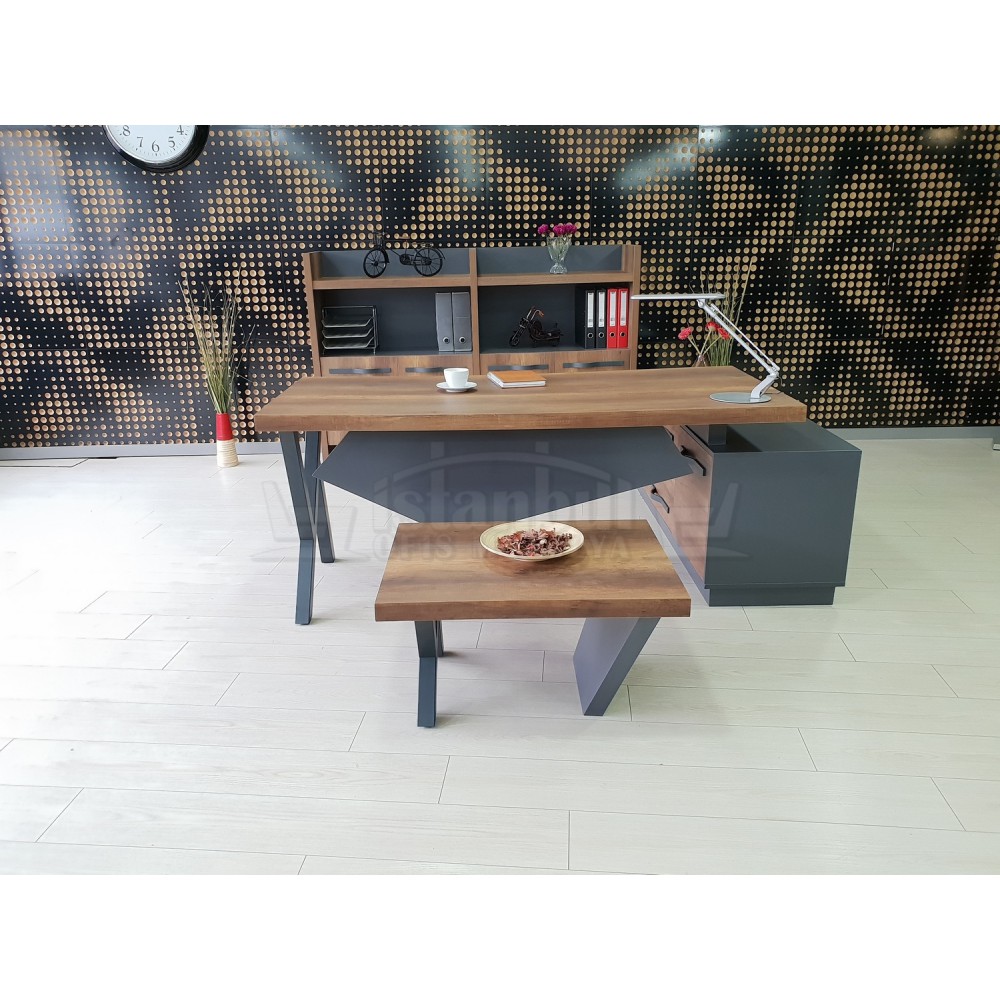 Elegant Executive Board Shelf Cabinet Baroque Anthracite