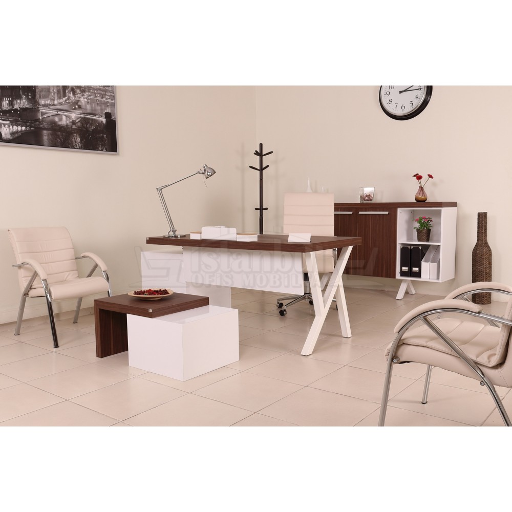 Canberra Executive Board dresser walnut White