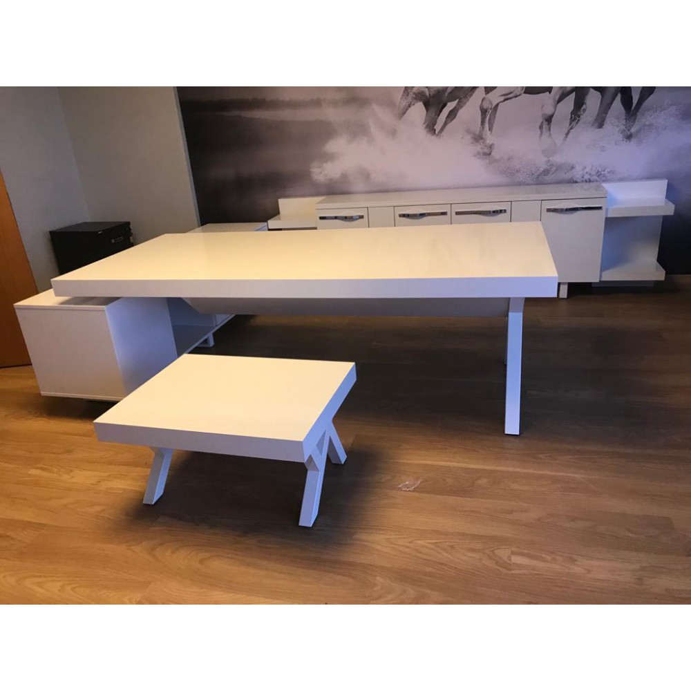 White Executive Office Desk S Class Large