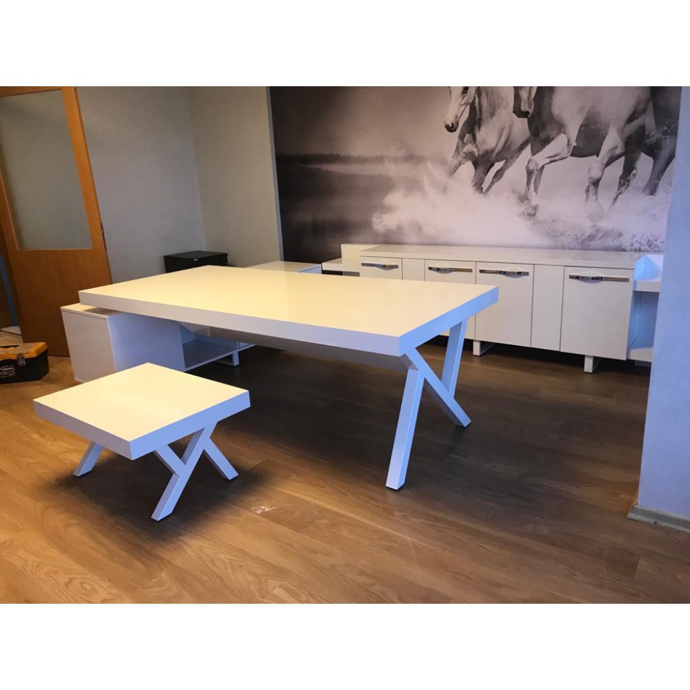 White Executive Office Desk S Class Large