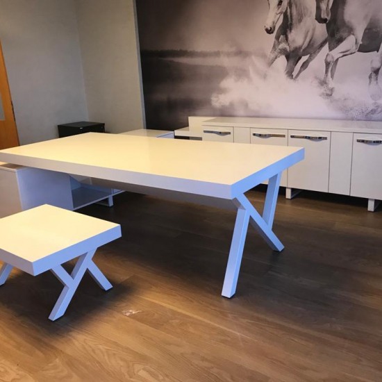 White Executive Office Desk S Class Large