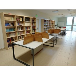 Apple for six person Multiple Workstation Desk - Petra Light Gray 