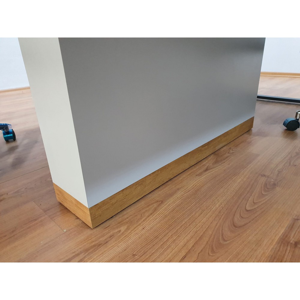 Apple for six person Multiple Workstation Desk - Petra Light Gray 