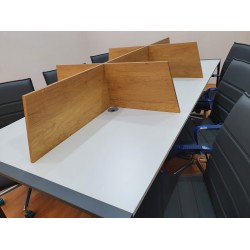 Apple for six person Multiple Workstation Desk - Petra Light Gray 