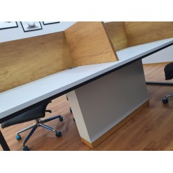Apple for six person Multiple Workstation Desk - Petra Light Gray 