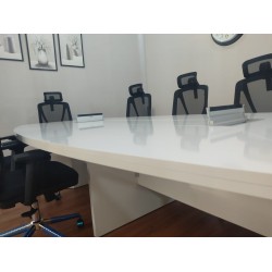 Large Oval Meeting Table White