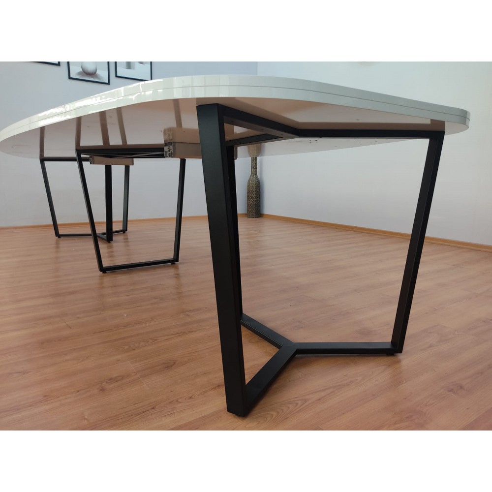 Large Oval Meeting Table White