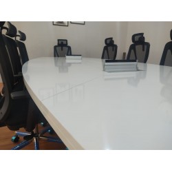 Large Oval Meeting Table White