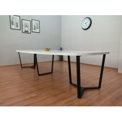 Large Oval Meeting Table White