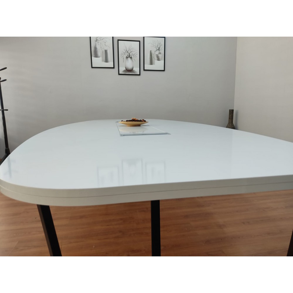 Large Oval Meeting Table White