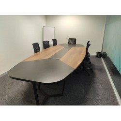 Large Oval Meeting Table Baroque Anthracite