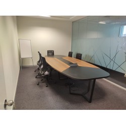 Large Oval Meeting Table Baroque Anthracite