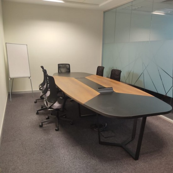 Large Oval Meeting Table Baroque Anthracite