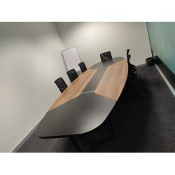 Large Oval Meeting Table Baroque Anthracite