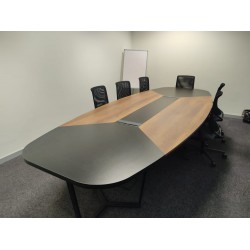 Large Oval Meeting Table Baroque Anthracite