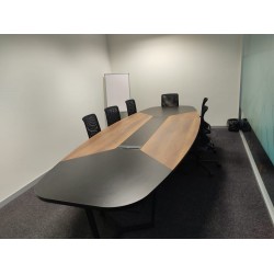 Large Oval Meeting Table Baroque Anthracite