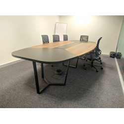 Large Oval Meeting Table Baroque Anthracite