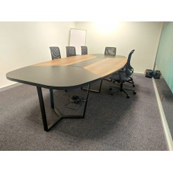 Large Oval Meeting Table Baroque Anthracite