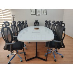 Large Oval Meeting Table White