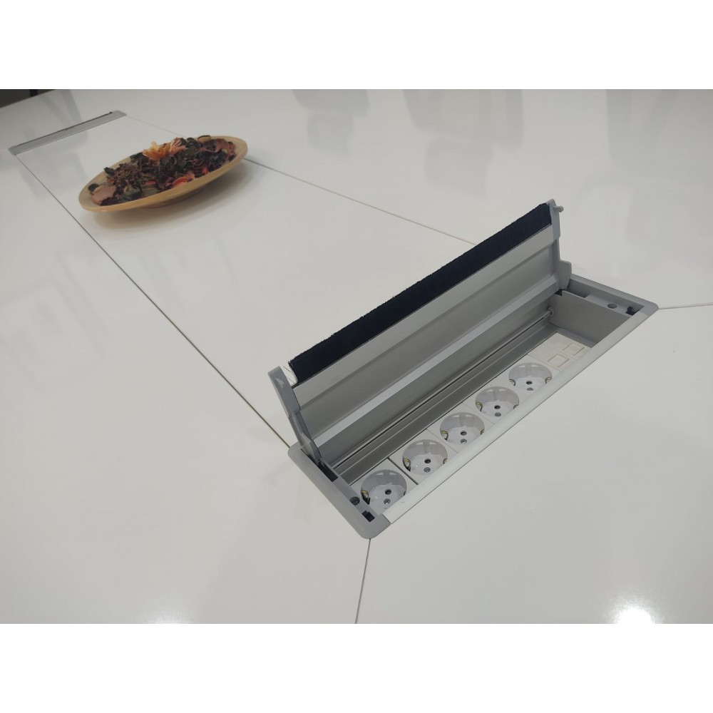 Large Oval Meeting Table White