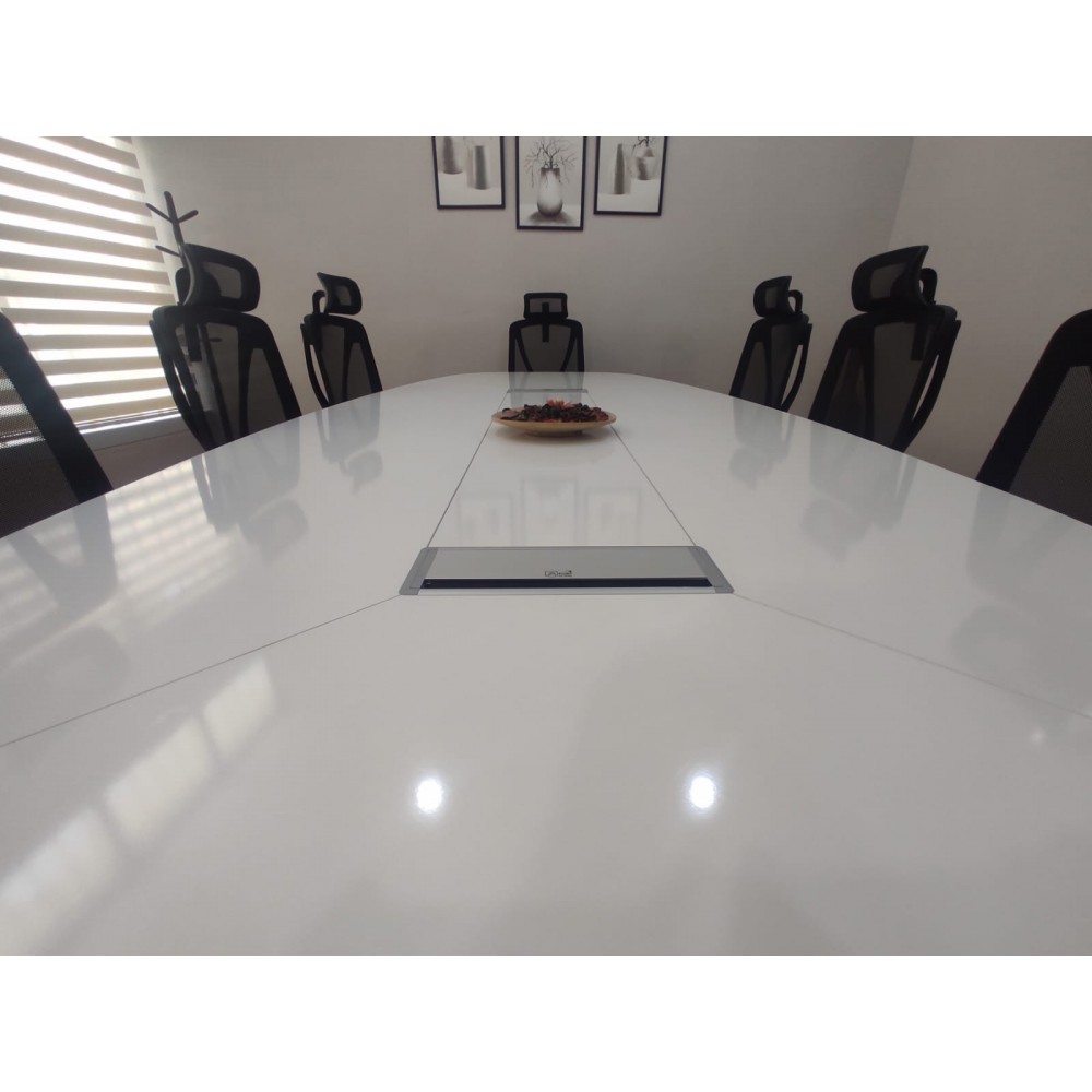 Large Oval Meeting Table White
