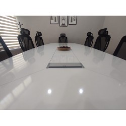 Large Oval Meeting Table White