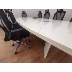 Large Oval Meeting Table White