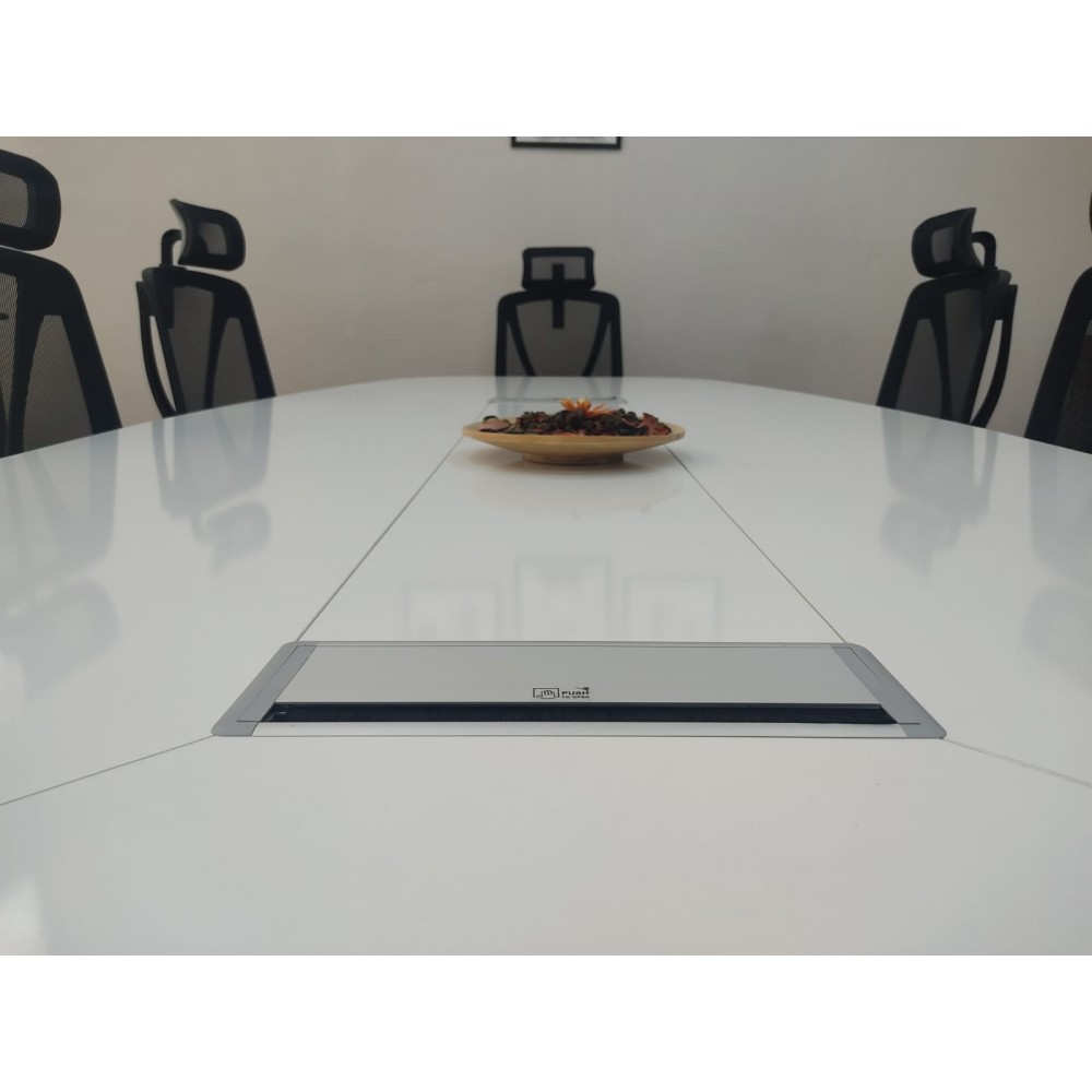 Large Oval Meeting Table White
