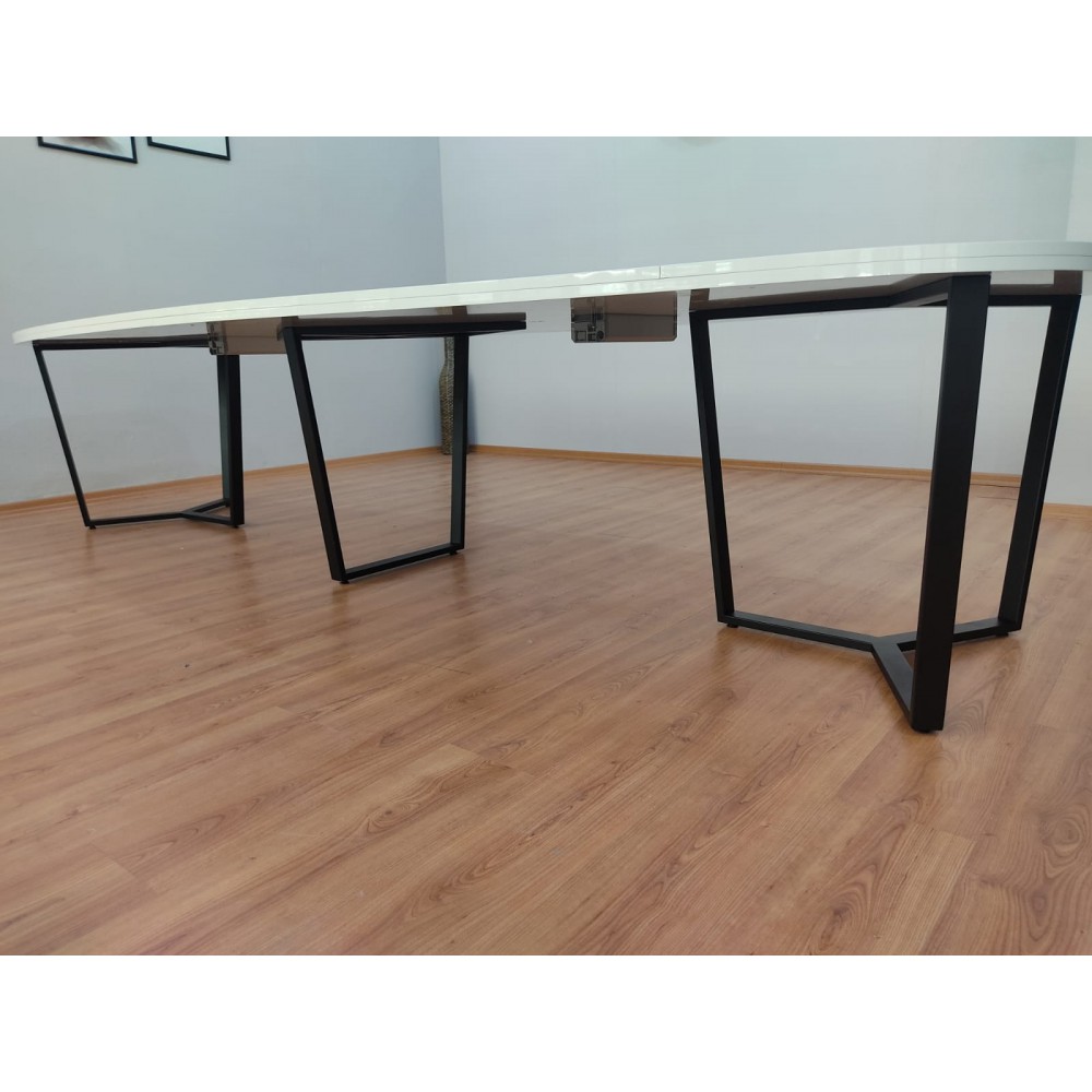 Large Oval Meeting Table White