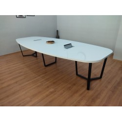 Large Oval Meeting Table White