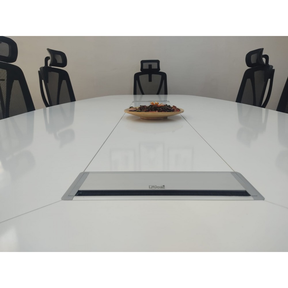 Large Oval Meeting Table White