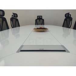 Large Oval Meeting Table White