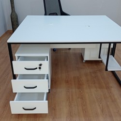 White Keson Binary Desk